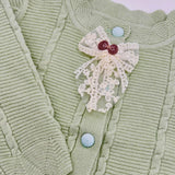 Knitted Vintage Sweater With Bow