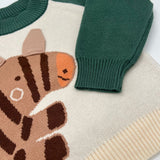 Knitted Zebra Jersey Sweater