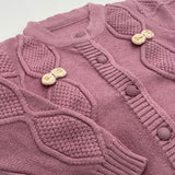 Girls Mauve Knitted Sweater with Bows