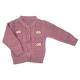 Girls Mauve Knitted Sweater with Bows