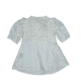 Girls Button Down 3/4 Sleeve Lace Dress
