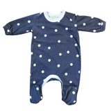 Navy Polka Dots Baby Grow