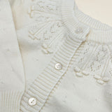 Girls Knitted Button Down Sweater with Dots