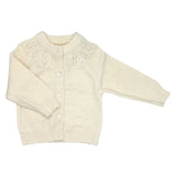 Girls Knitted Button Down Sweater with Dots