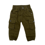 Kids Earthy Green Cargo Cuffed Pants