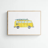 Blue & Yellow Vehicle Art Prints