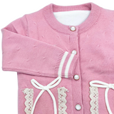 Knitted Vintage Bows and Lace Sweater