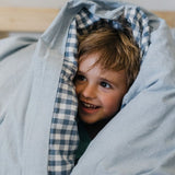 Blue Check Washed Cotton Duvet