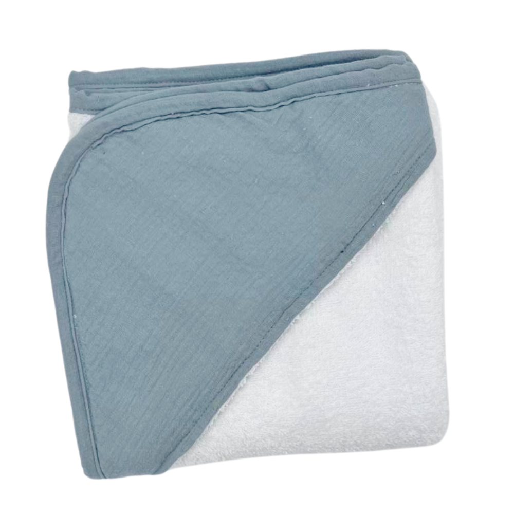 Little Hummingbird Coloured Piping Hooded Cotton Towel