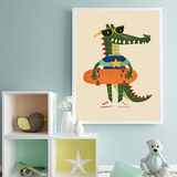 Skateboard Crocodile Wall Art