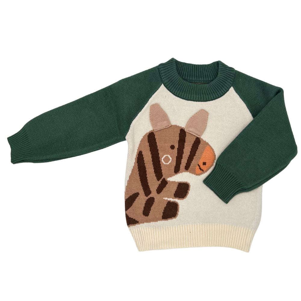 Knitted Zebra Jersey Sweater