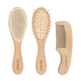 Little Weasel Beech Baby Hairbrush & Comb Set