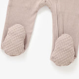 Boki Organic Oatmeal Rib Zipsuit with Footies & Mittens