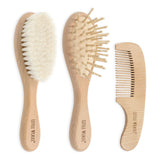 Little Weasel Beech Baby Hairbrush & Comb Set
