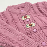 Girls Floral Bow Knitted Sweater