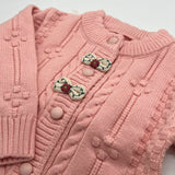 Girls Floral Bow Knitted Sweater