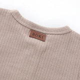Boki Organic Oatmeal Rib Zipsuit with Footies & Mittens