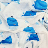 Blue Whale Bamboo Swaddle