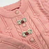 Girls Floral Bow Knitted Sweater