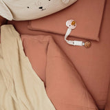 Dusty Rose Muslin Cot Fitted Sheet