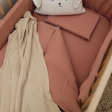Dusty Rose Muslin Cot Fitted Sheet