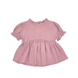 Girls Frilly Short Sleeve Blouse