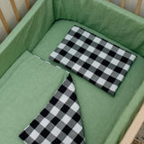 Washed Fern Checked Cotton Cot Duvet
