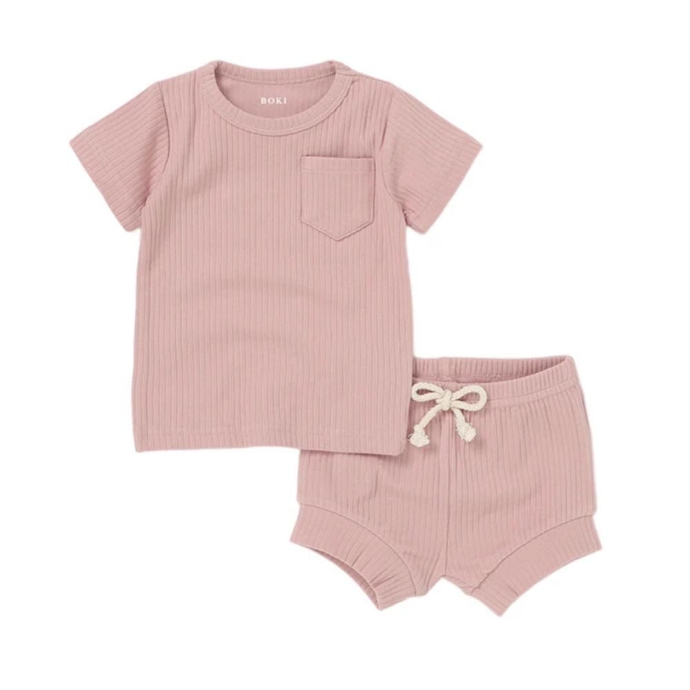 Boki 2-Piece Organic Rib Pyjamas Set