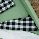 Washed Fern Checked Cotton Cot Duvet