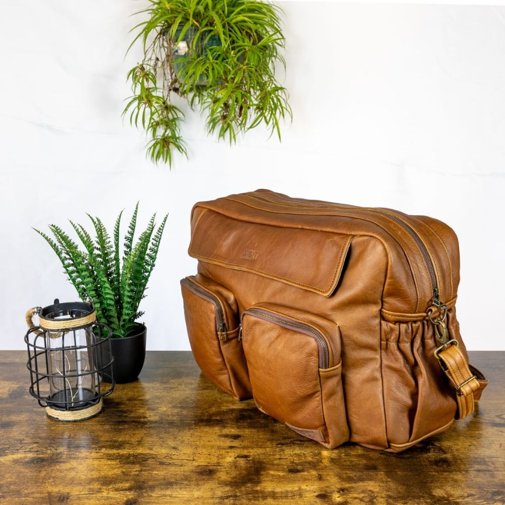 JJ's Leather X-Large Leather Nappy Bag