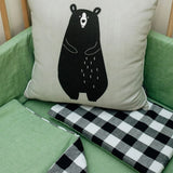 Washed Fern Checked Cotton Cot Duvet
