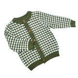 Knitted Green and White Sweater