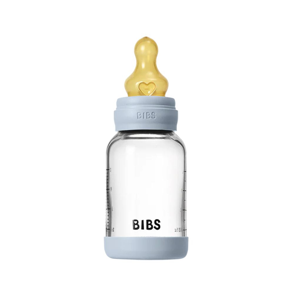 BIBS 120ml Round Latex Slow Flow Glass Bottle