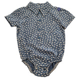 Nika - Blue Dots Boy Romper Shirt