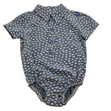 Nika - Blue Dots Boy Romper Shirt