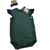 Nika - Forest Green Vest with Frilly Sleeves