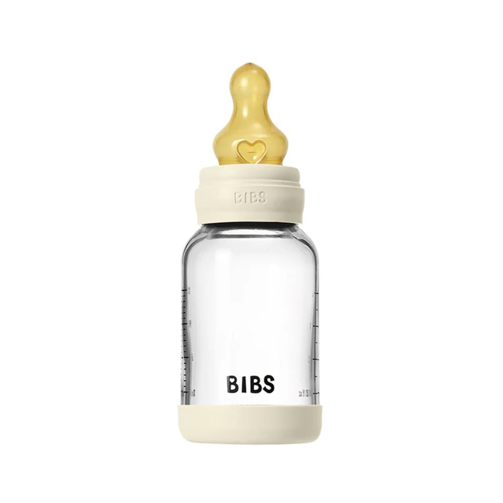 BIBS 120ml Round Latex Slow Flow Glass Bottle