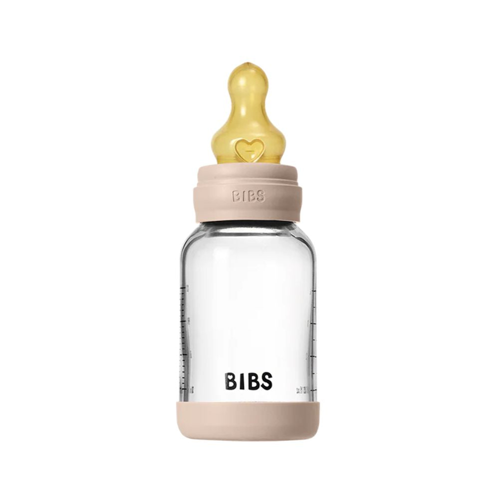 BIBS 120ml Round Latex Slow Flow Glass Bottle