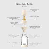 BIBS 240ml Round Latex Medium Flow Glass Bottle