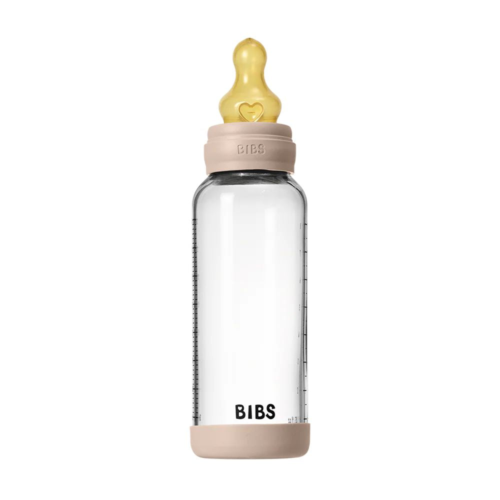 BIBS 240ml Round Latex Medium Flow Glass Bottle