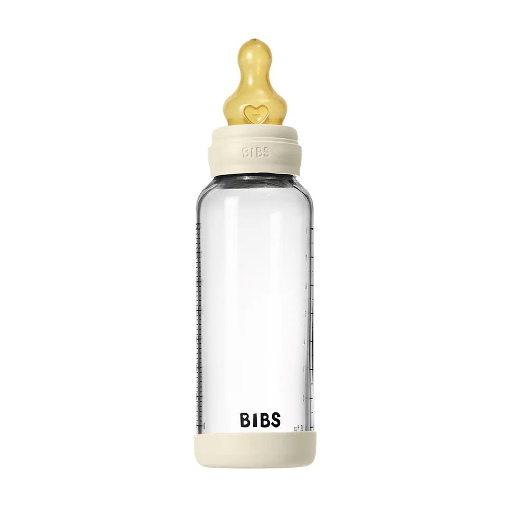 BIBS 240ml Round Latex Medium Flow Glass Bottle