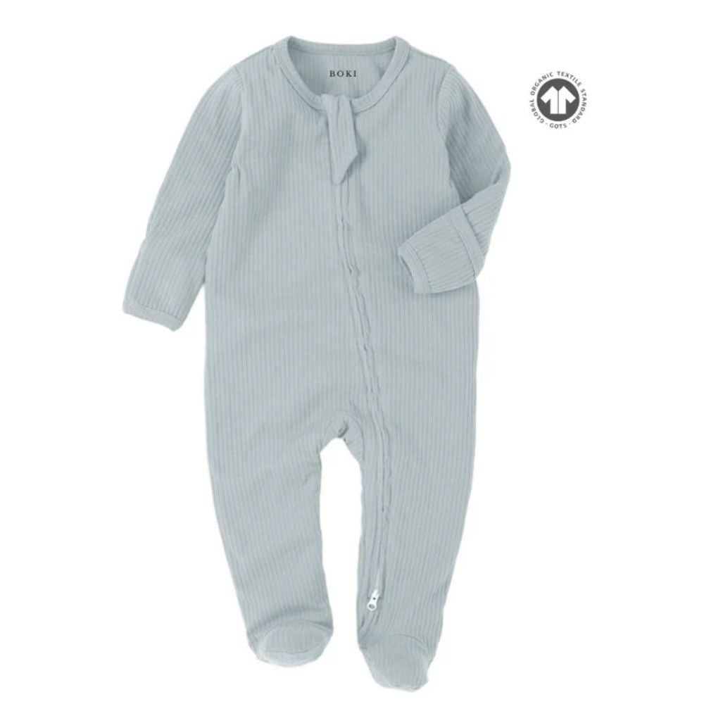 Boki Organic Rib Zipsuit with Footies & Mittens