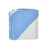 Little Hummingbird Coloured Piping Hooded Cotton Towel