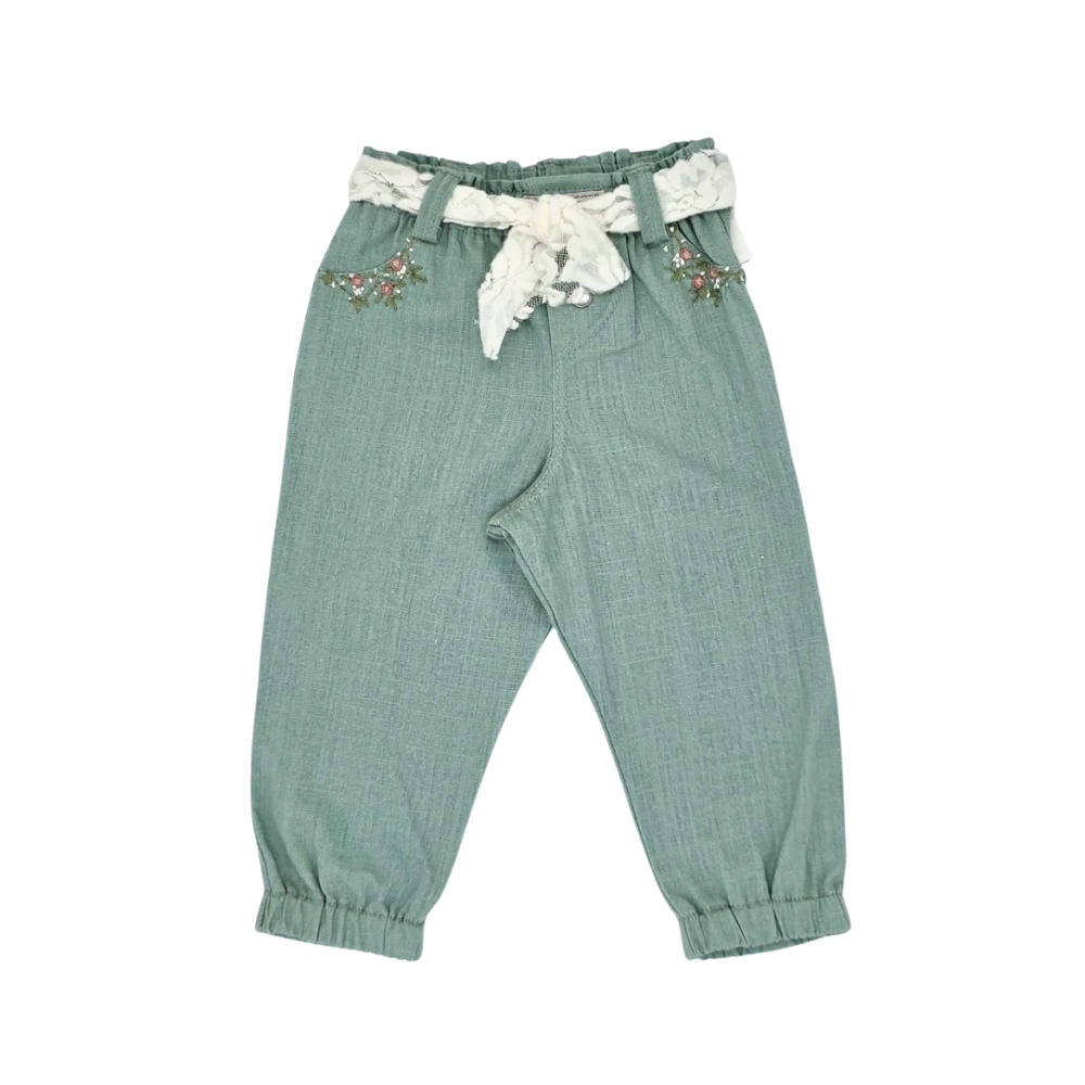Meerkat Embroidered Girl Pants