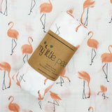 Flamingo's on White Bamboo Swaddle