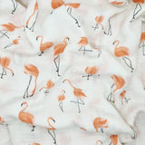 Flamingo's on White Bamboo Swaddle