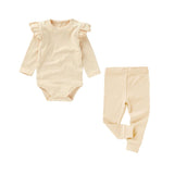 Boki Frilled Organic Rib Long Sleeve Set