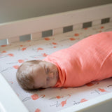 Flamingo's on White Bamboo Swaddle
