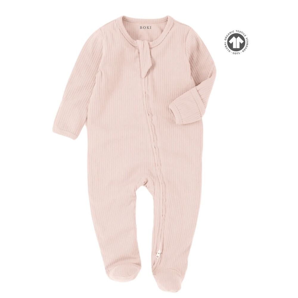 Boki Organic Rib Zipsuit with Footies & Mittens