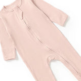 Boki Organic Blush Rib Zipsuit with Footies & Mittens